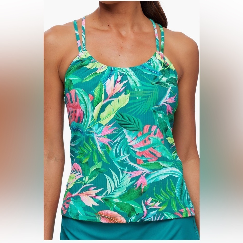 NEXT BY ATHENA Kalani Third Eye Tankini in Deep Lake Size 32 B/C NWT